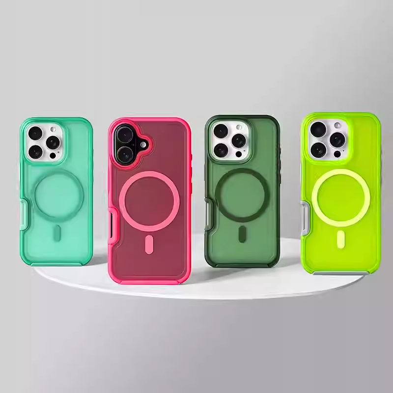 Cas de téléphone magnétique de haute qualité Matte simple tout compris anti-chutes