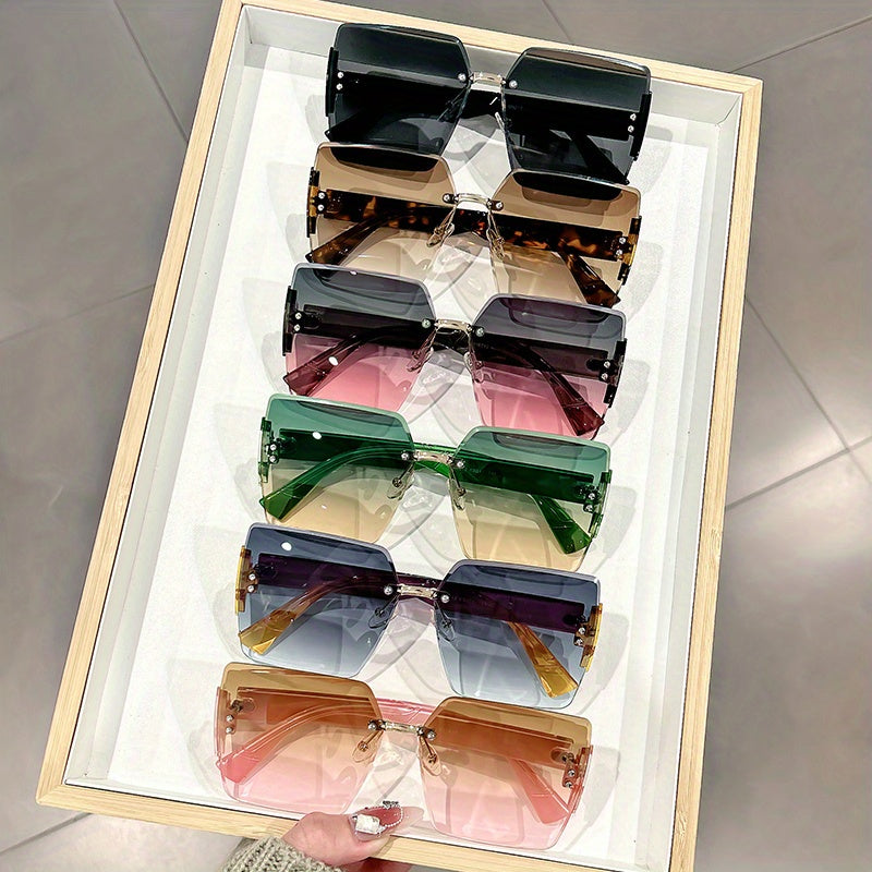 Femmes Lunettes de soleil carrées de surdimension