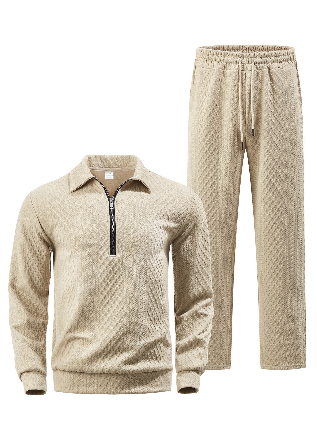 Pantalon et chandail de polo Jacquard pour hommes avec collier de lapel