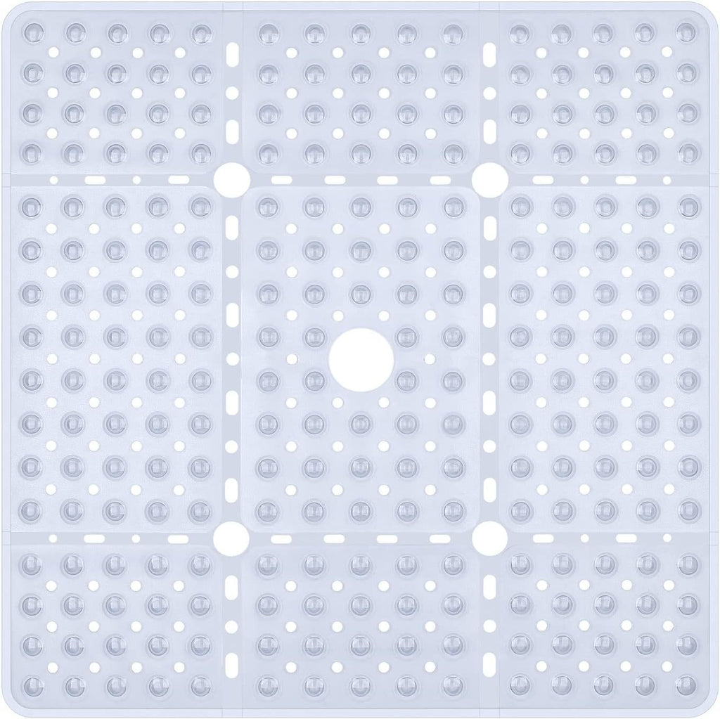 Tapis de salle de bain carré anti-dérapant Rug Toilette Suction-tasse Pad pied avec trous de drainage