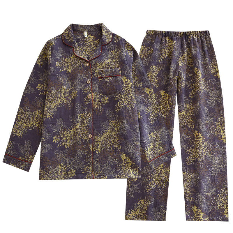 Couple d'hiver Pyjama de coton teinte fil peut être Outerwear Vêtements de maison