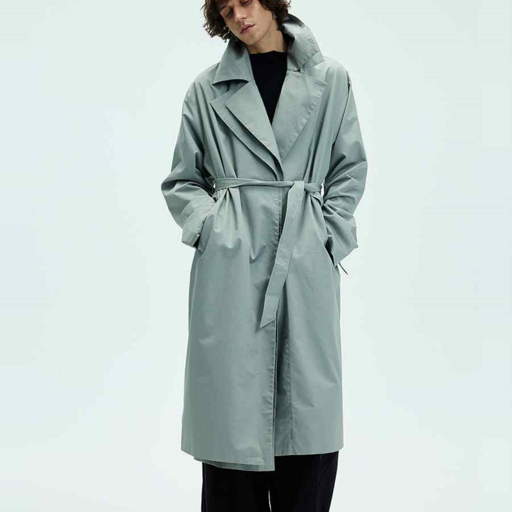 Manteau de mi-longueur souple en couleur solide pour hommes