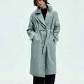 Manteau de mi-longueur souple en couleur solide pour hommes