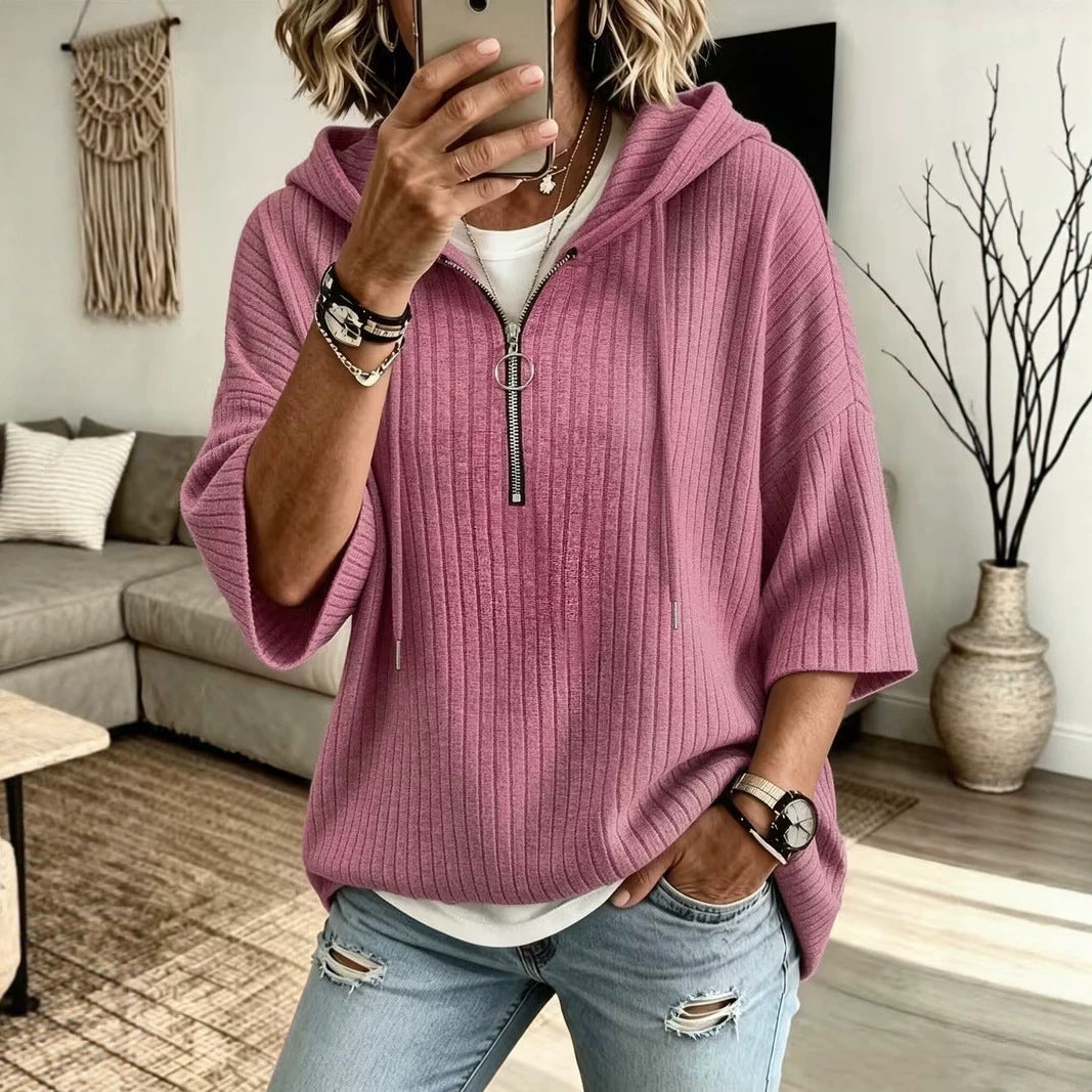 Top à capuche en polyester pour femmes