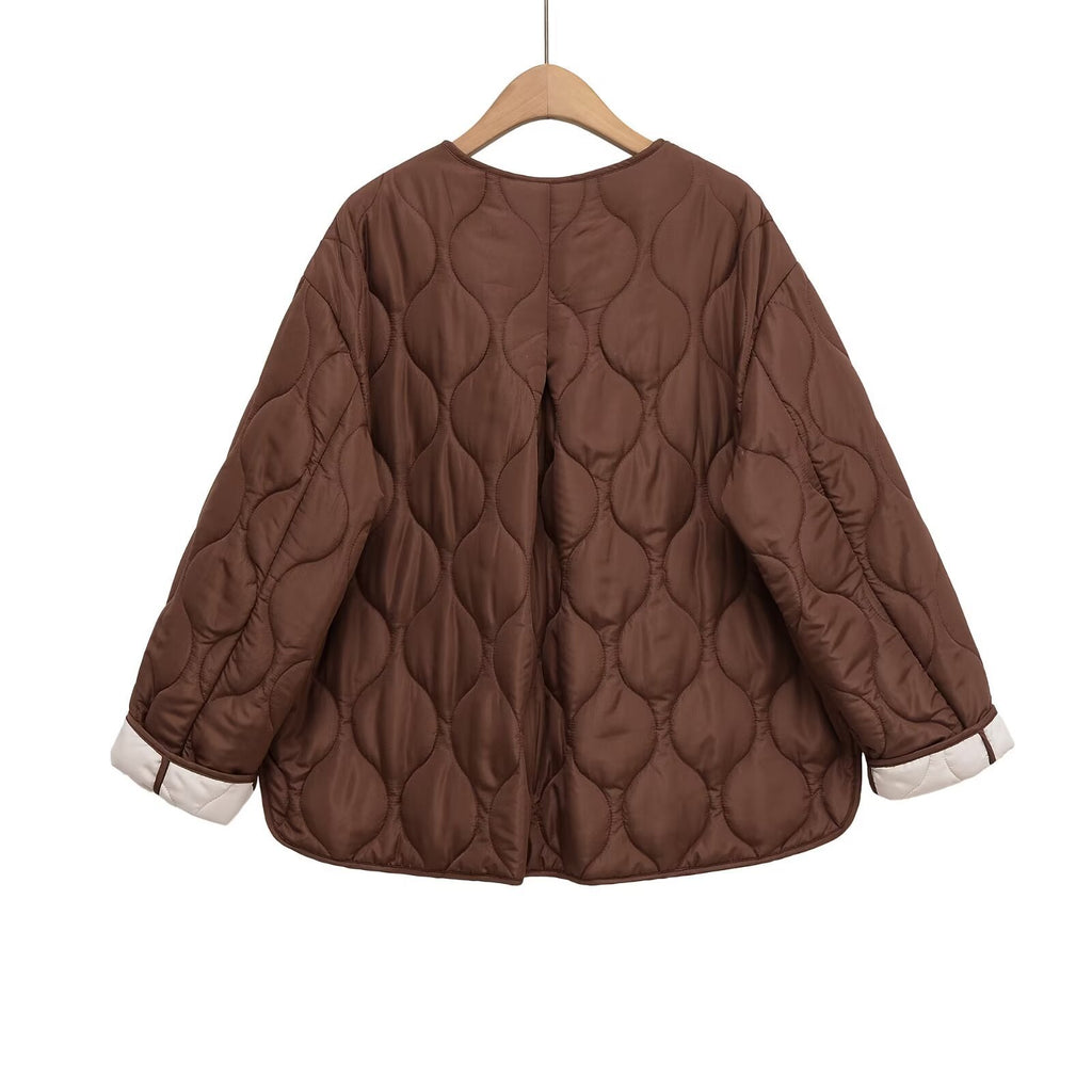 Veste de coton à manches longues brun foncé