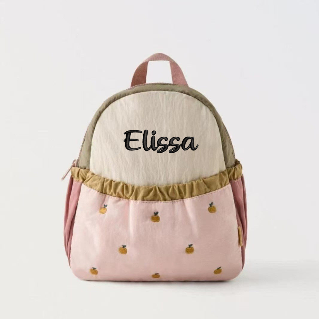 Sac à dos pour enfants Cute Spliced Apple Brodery Schoolbag Baby Mini