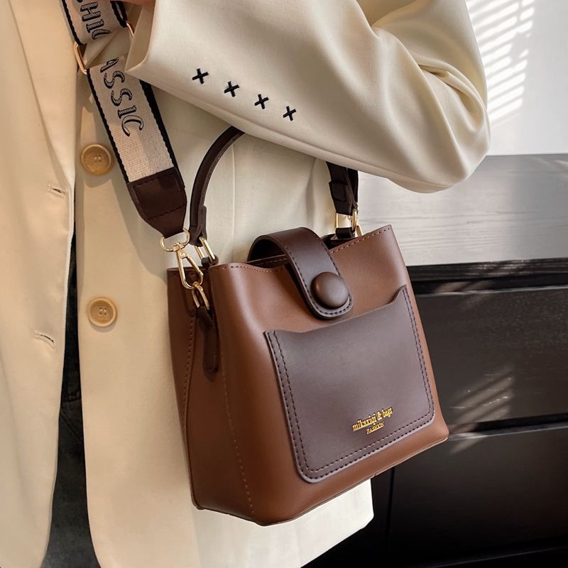 Sac à bandoulière large Sac à seau simple Chic