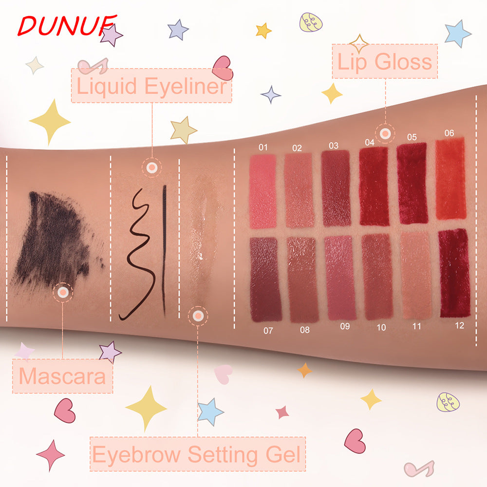 Mascara Eyeliner liquide Lip Gloss Makeup Set