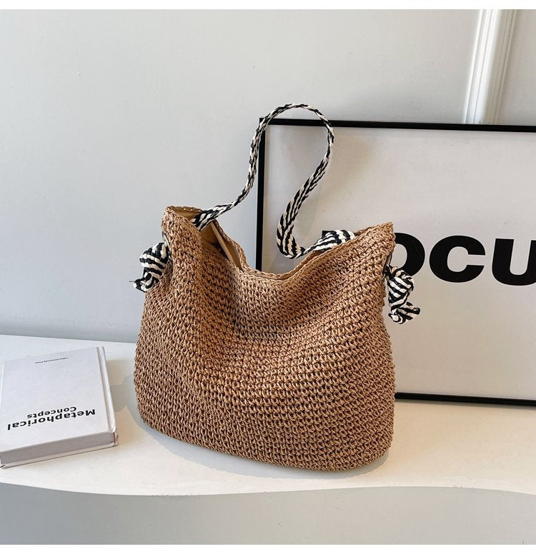 Sac en paille de style marine pour femmes parfaits pour les vacances d'été sur la plage