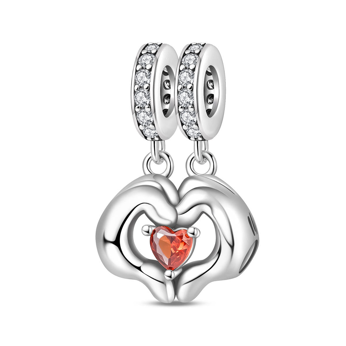 Bracelet bricolage avec perles roses en forme de cœur et accessoires pendentif