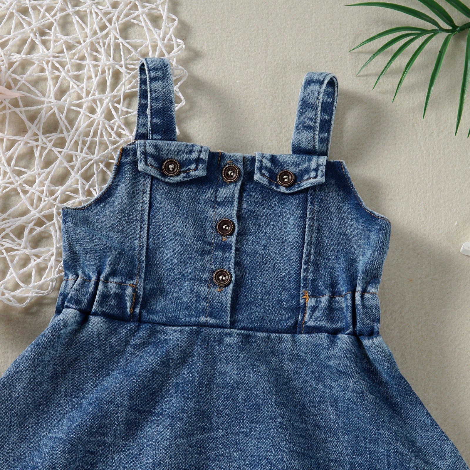 Bébé bébé fille Vêtements pour enfants Strap Robe de denim