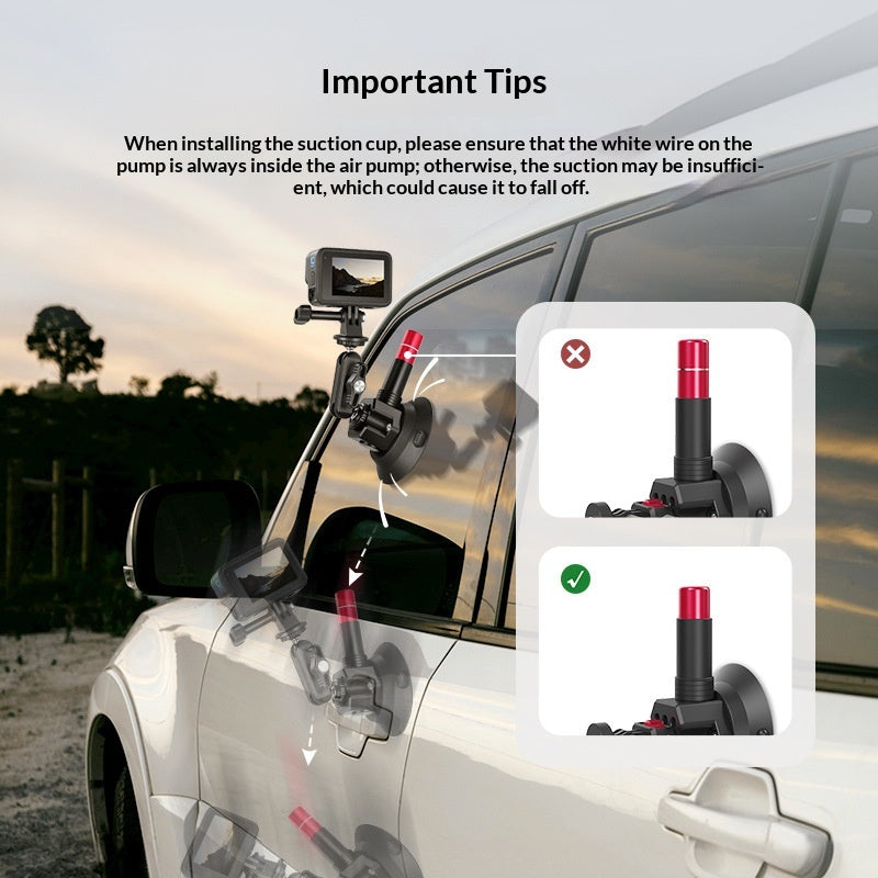 POV Action Camera Extension Pole avec kit de ventouse