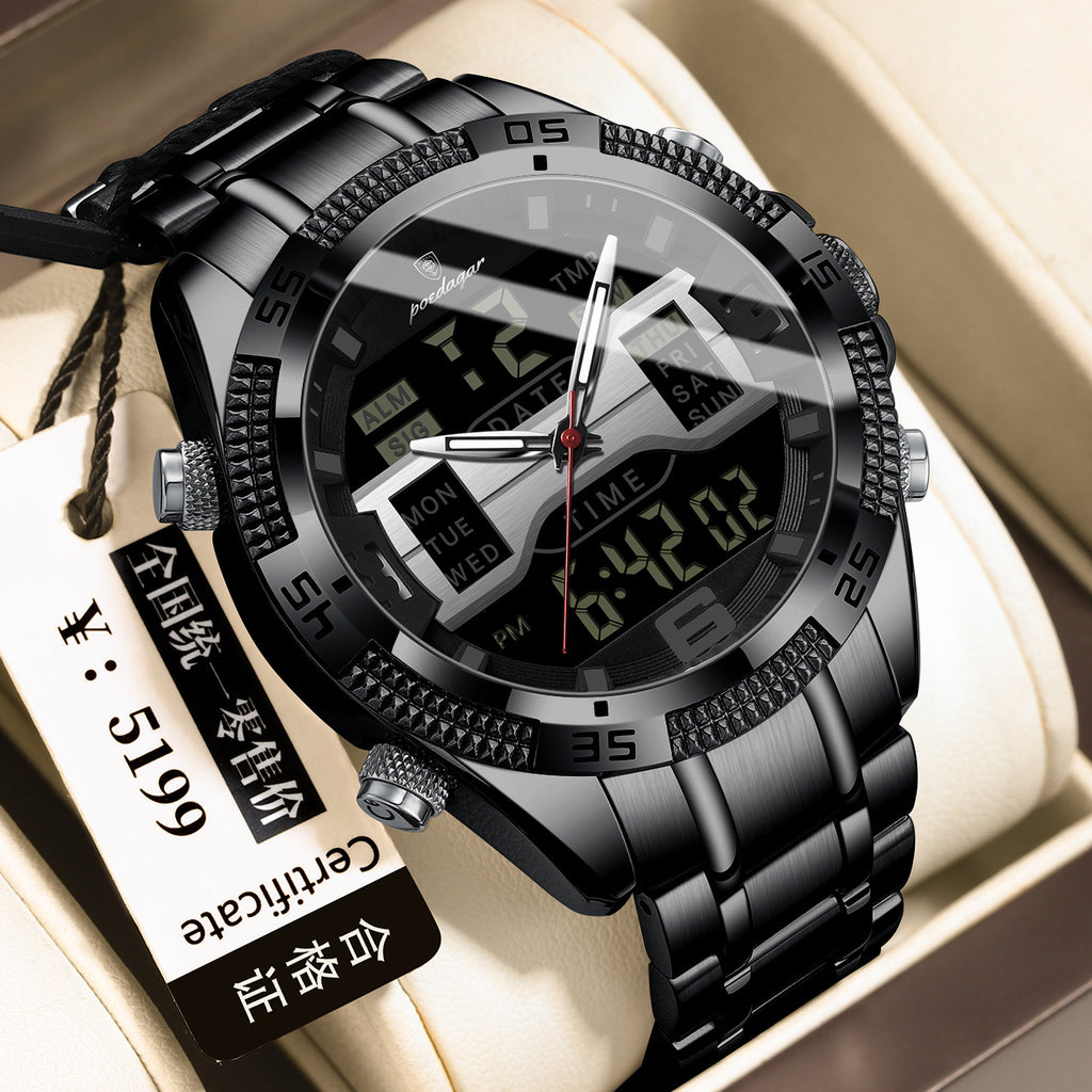 Montre électronique multifonctionnelle pour hommes