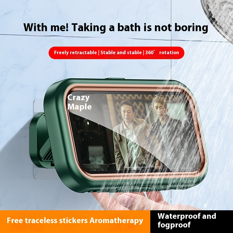 Salle de bain imperméable sans punch mural écran tactile anti-fog Cantilever Téléphone mobile