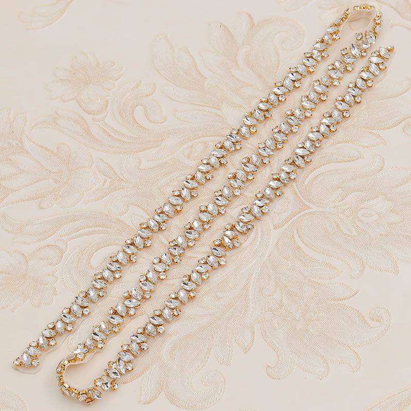 Strass Applique robe de mariée taille bijoux