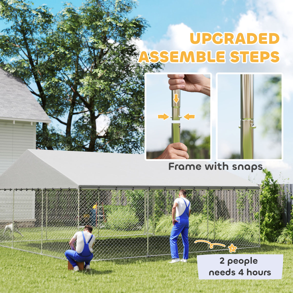 Kennel de chien extérieur robuste avec toit imperméable