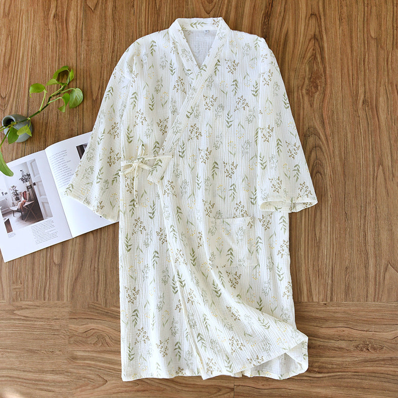 Women's Gauze Kimono Robe and Nightgown