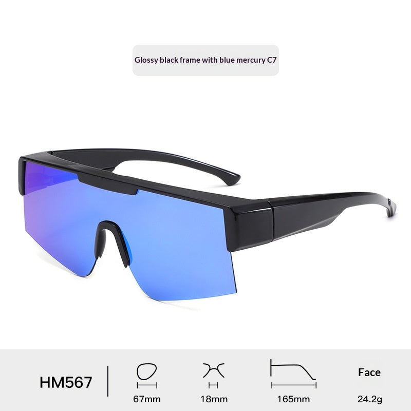 Lunettes de soleil à vélo colorées avec un boîtier