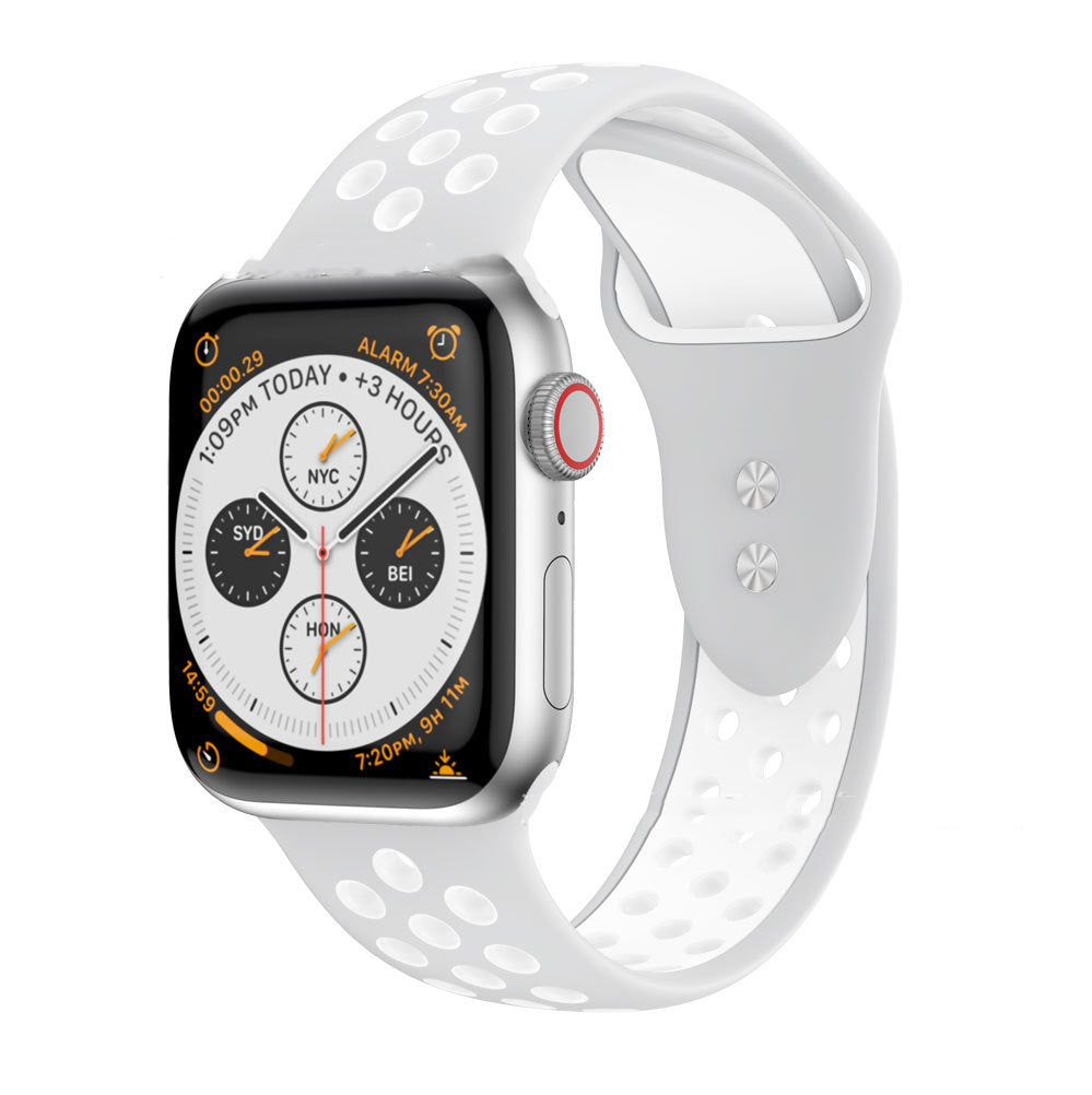 Two Tone Double Nails Trou rond Silicone Strap Sport Style