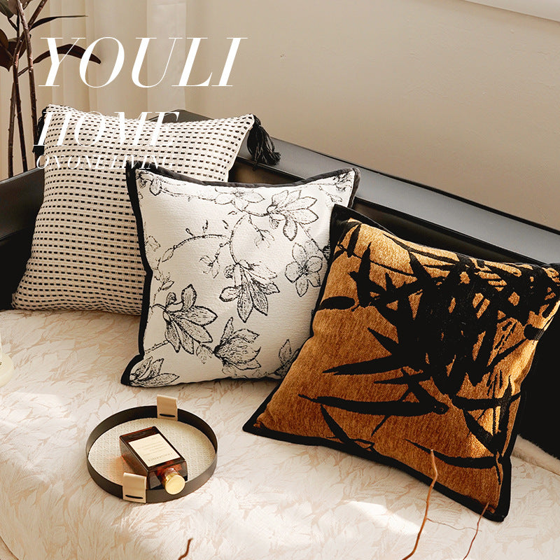 Moyen-Century Français-Style Brown Salon Canapé Couverture oreiller