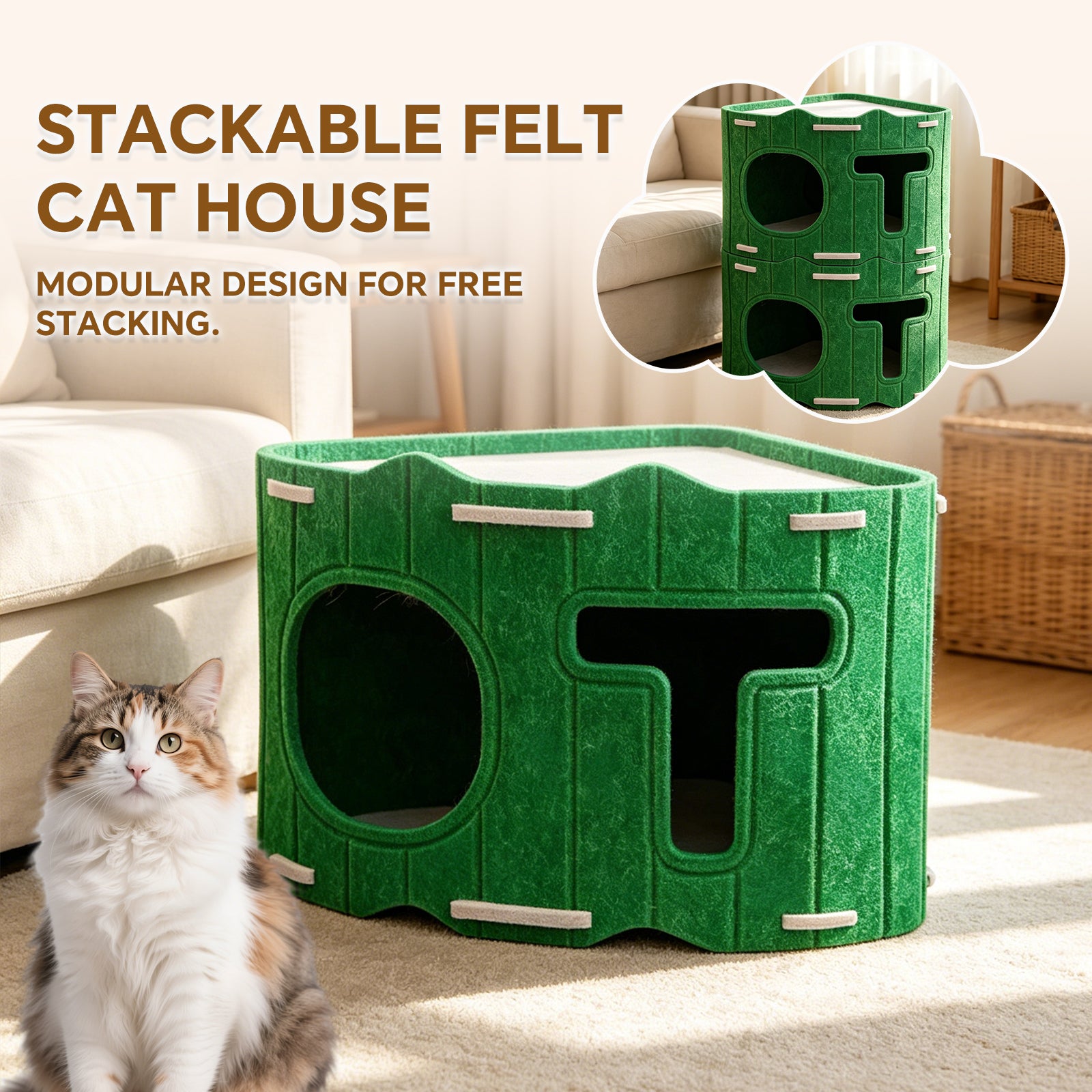 Un seul lit de chat empilable multicouche