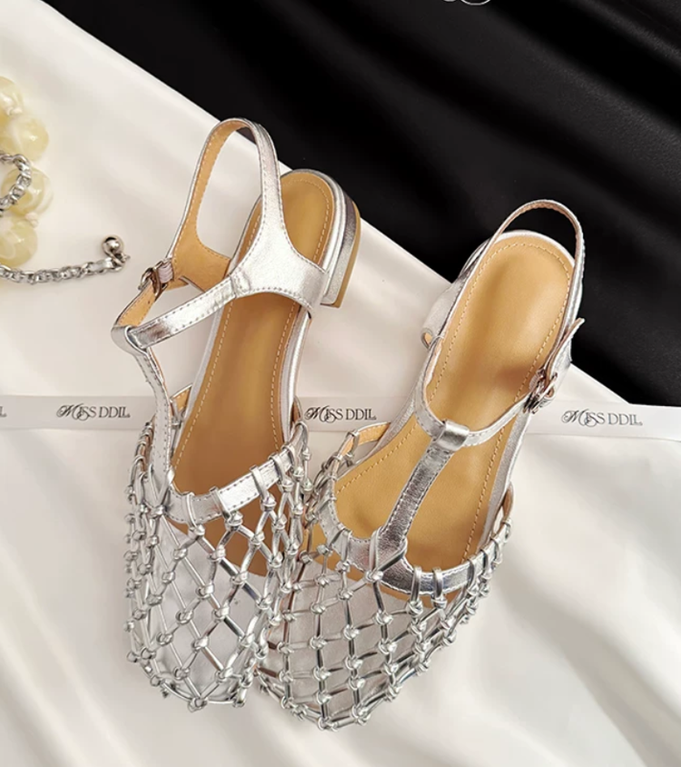 Niche Designer Mesh Hollow Out Sandales romaines