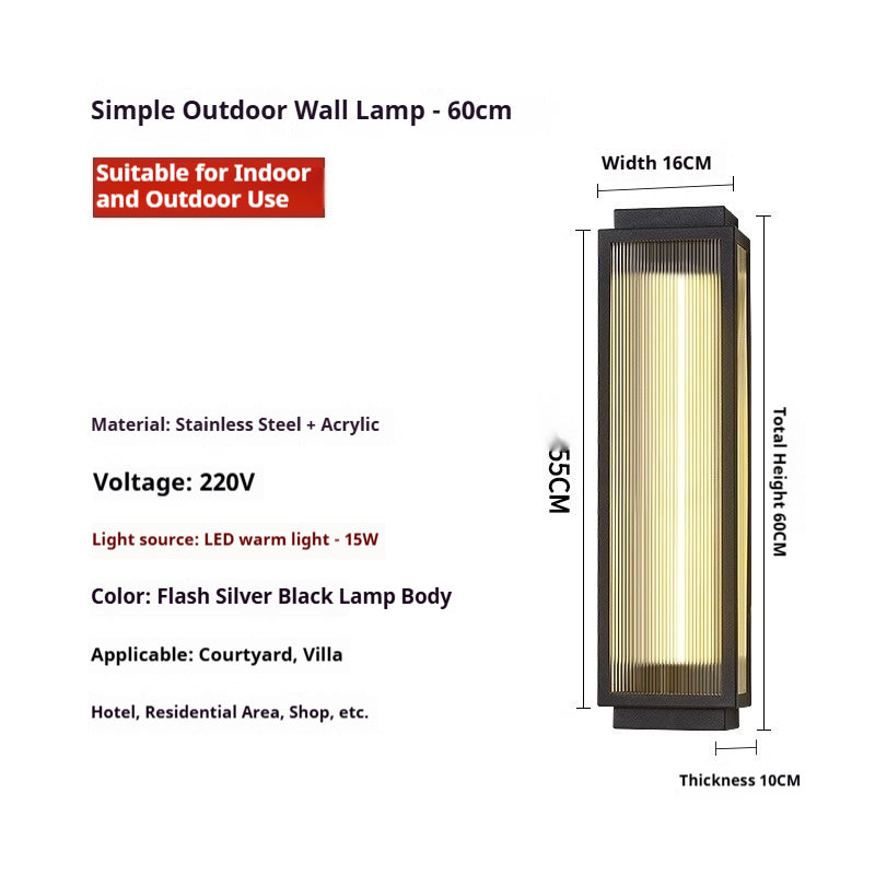 Lampe murale extérieure étanche en acier inoxydable