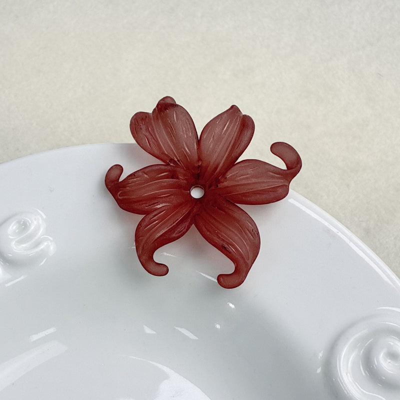 Matte Acrylic Curled Petal Iris Charms