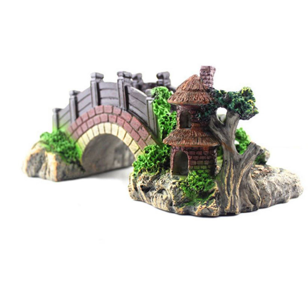 Resin Bridge Arch Bridge Black Red Bridge Fish Tank Landscaping Décoration Bridge Aquarium