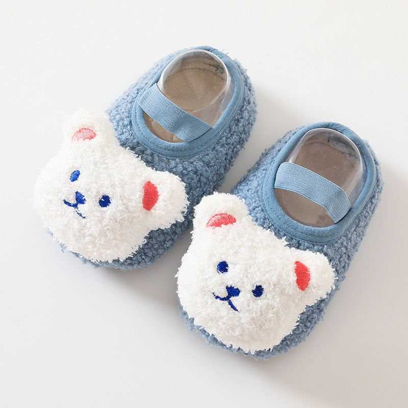Chaussettes d'hiver Épaisseur bébé Chaussures d'intérieur Non-dérapant