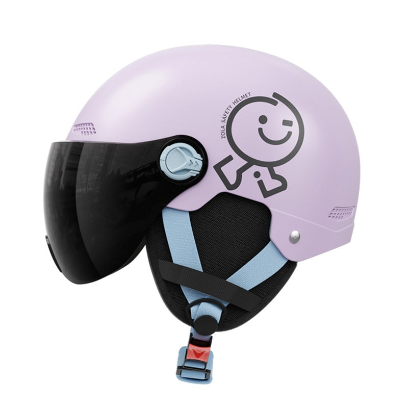 Casque de sécurité couleur solide de moto pour femmes