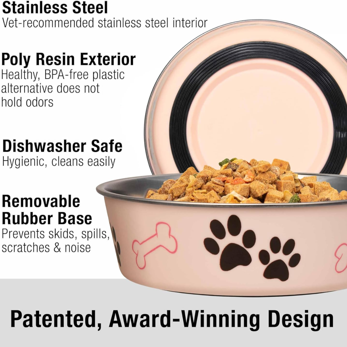 Bols de chien en acier inoxydable Bols de chat de chien Spill Proof Dog Food Bowl de chat Puppy Pet Suppl