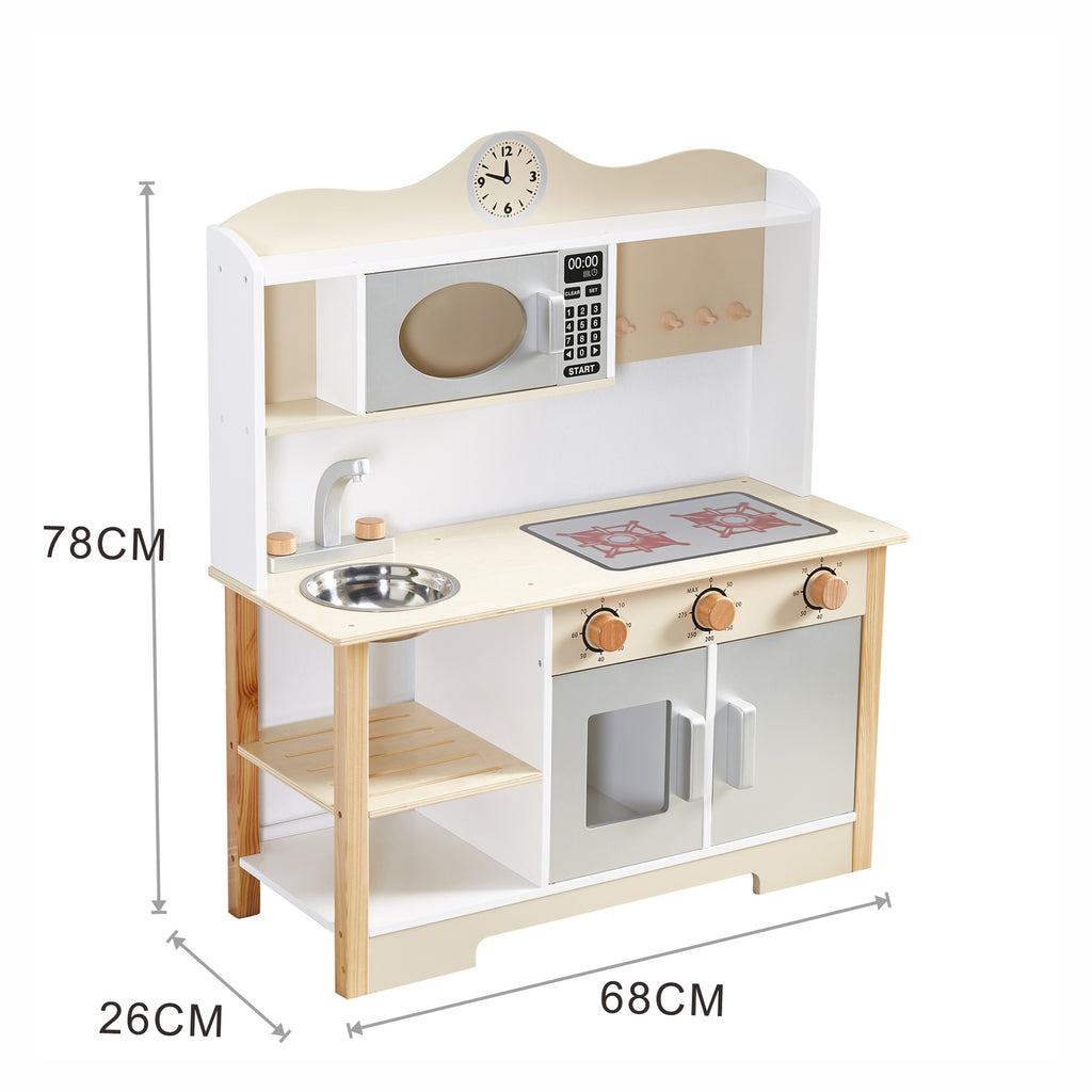 Kids Wooden Pretend Play Kitchen Set