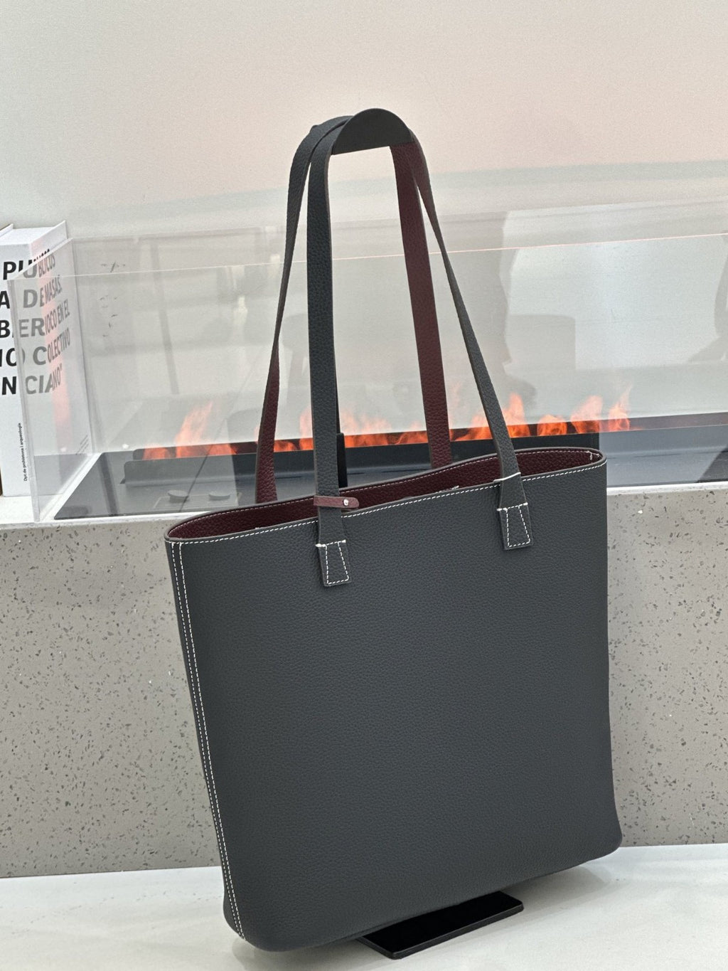 Sac à bandoulière double side style coréen TC Top Layer Sac à seau en cuir de vache Grande capacité ouverte