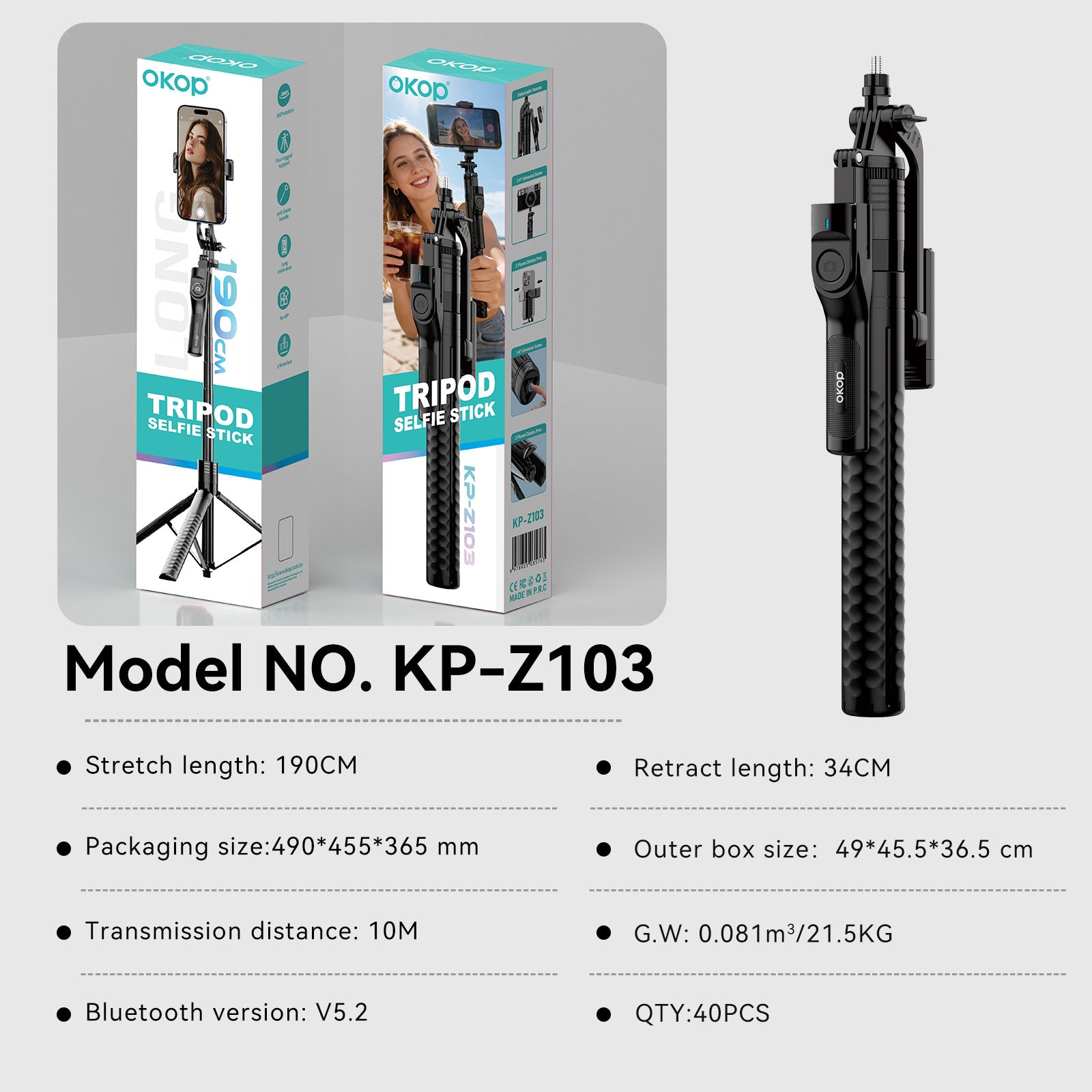 KP-Z Smartphone portable Gimbal Stabilizer Universal Anti-Shake Selfie Stick Factory Stock