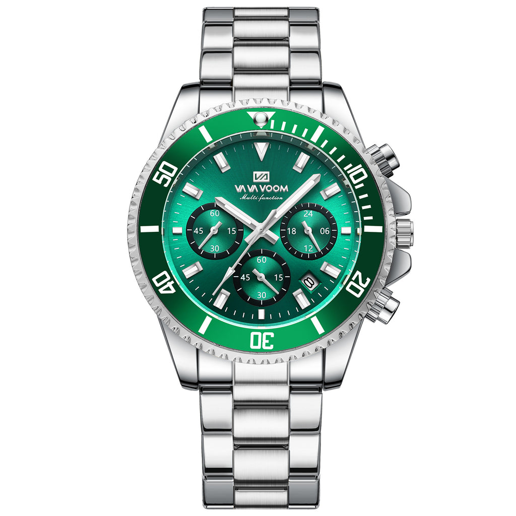 Montre Quartz multifonctionnelle à trois yeux étanche Et lumineux