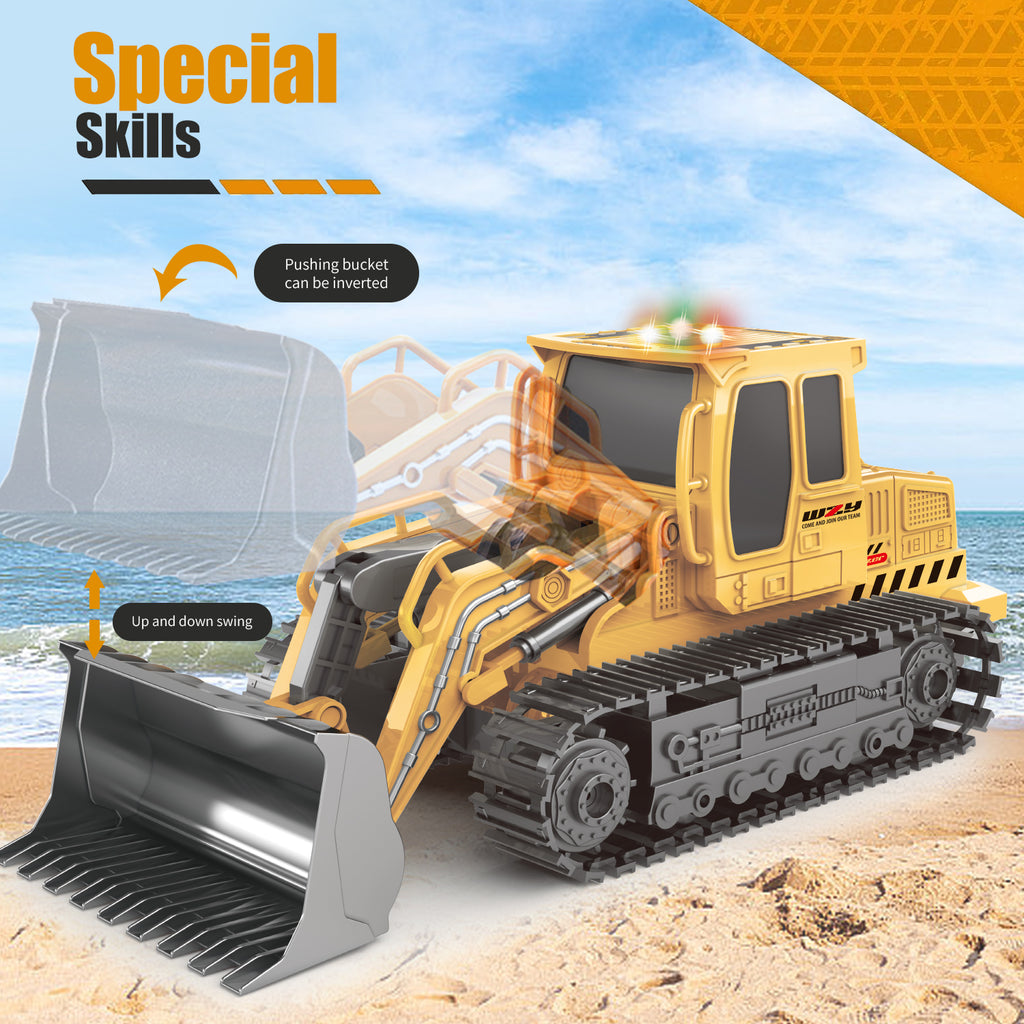 Excavateur de jouets de bulldozer pour véhicules d'ingénierie télécommandé Cadeaux pour enfants