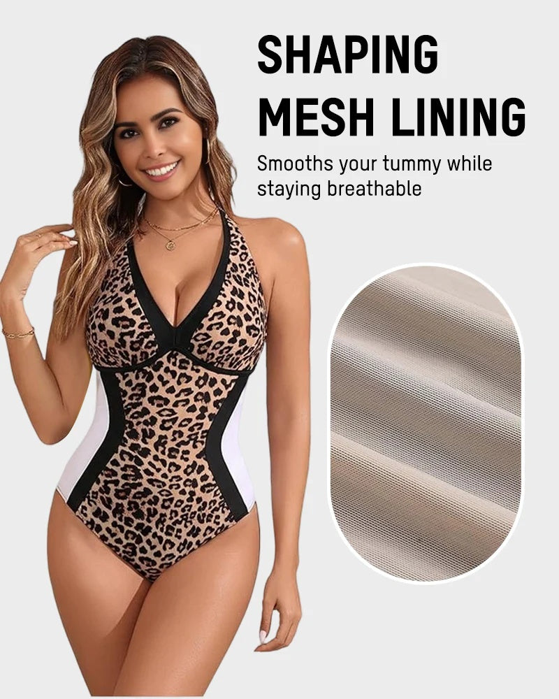 Couleur Bloc Tummy Control Maillot de bain monopièce