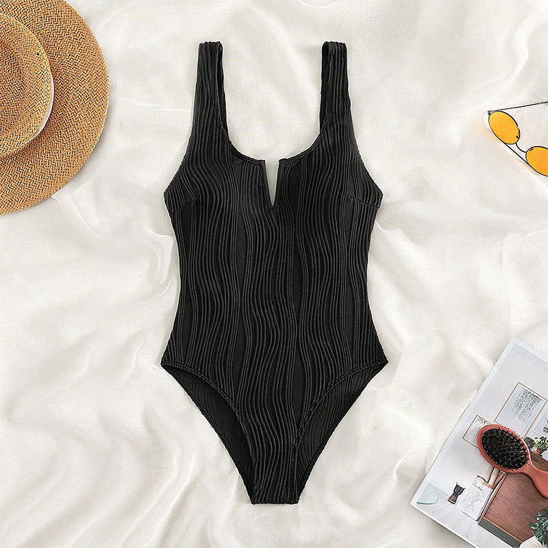 Maillot de bain simple à rayures en forme de figure