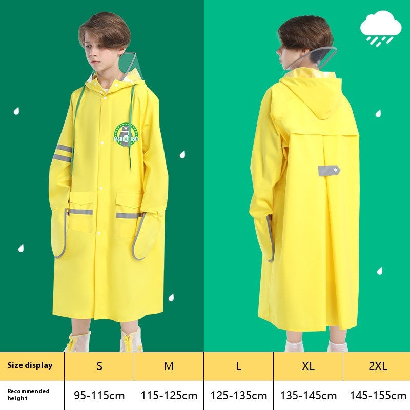 Enfants Raincoat Filles Garçons Élèves de l'école primaire Ceinture scolaire Sac scolaire Siège Moyen A