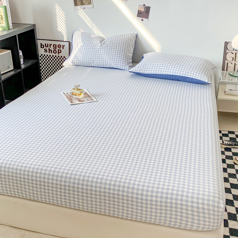 Minimalist Coton Lavé Couleur Solide Produit simple Fitted Sheet