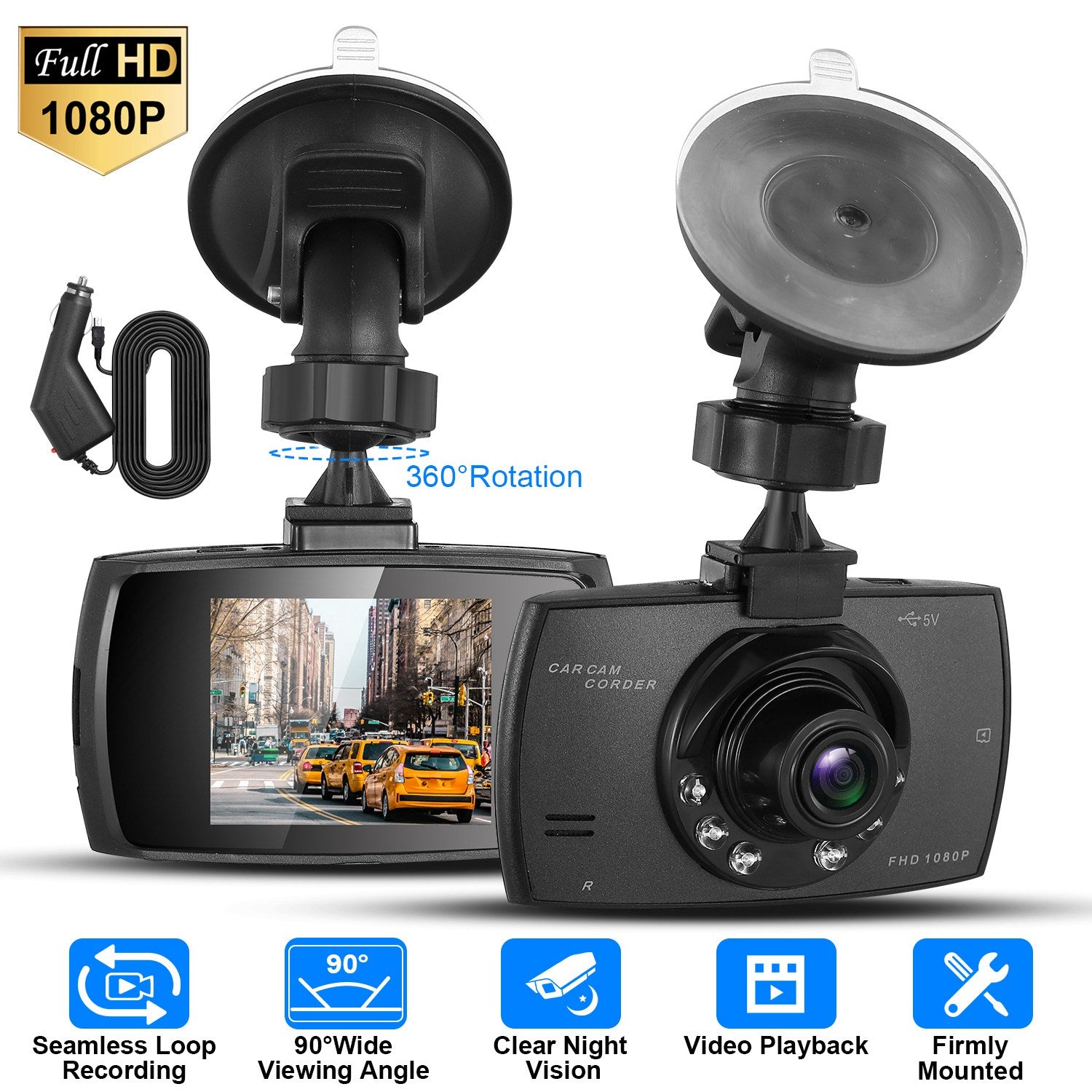 Full HD 1080P Car DVR Recorder