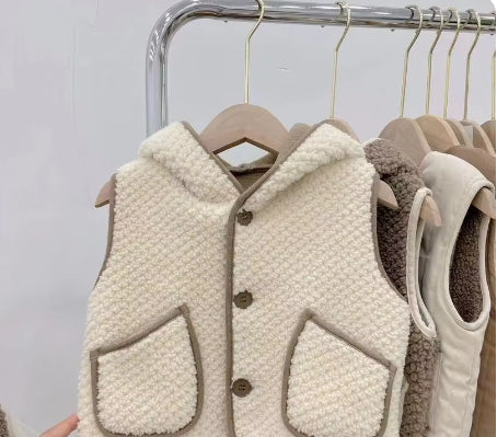 Lambswool Vest à capuche Veste fashionable Veste Vêtements de dessus
