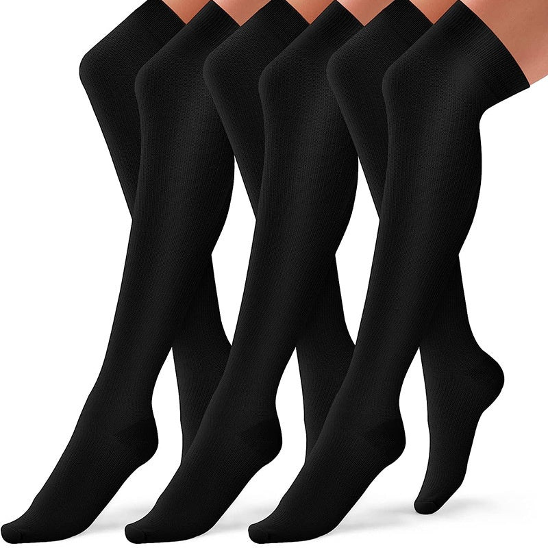 Longueur prolongée Chaussettes sur le genou Bas de compression athlétique Pied antidérapant haut G