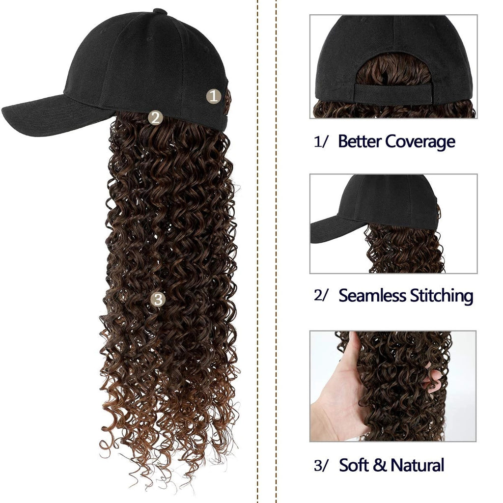 La mode des femmes Tête naturelle avec chapeau et perruque