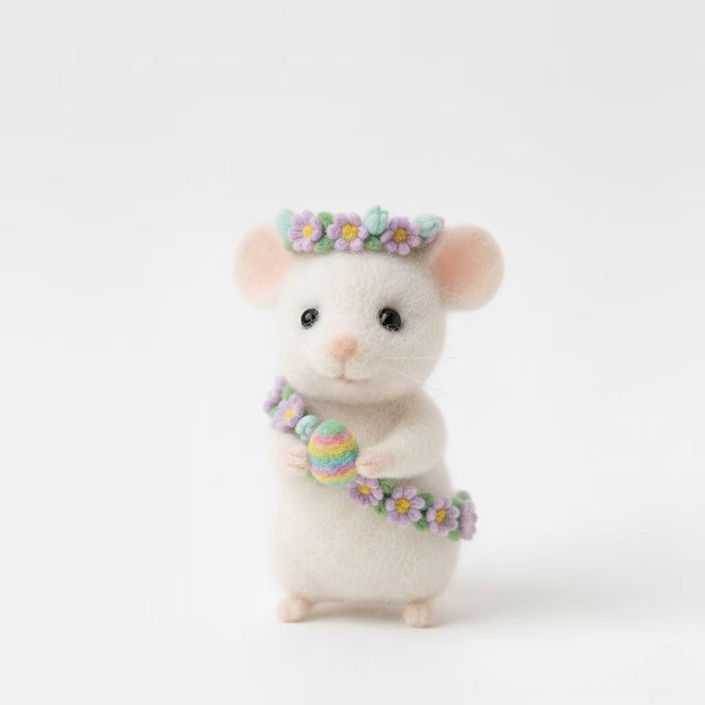Ornement de la souris feutre de laine de Pâques