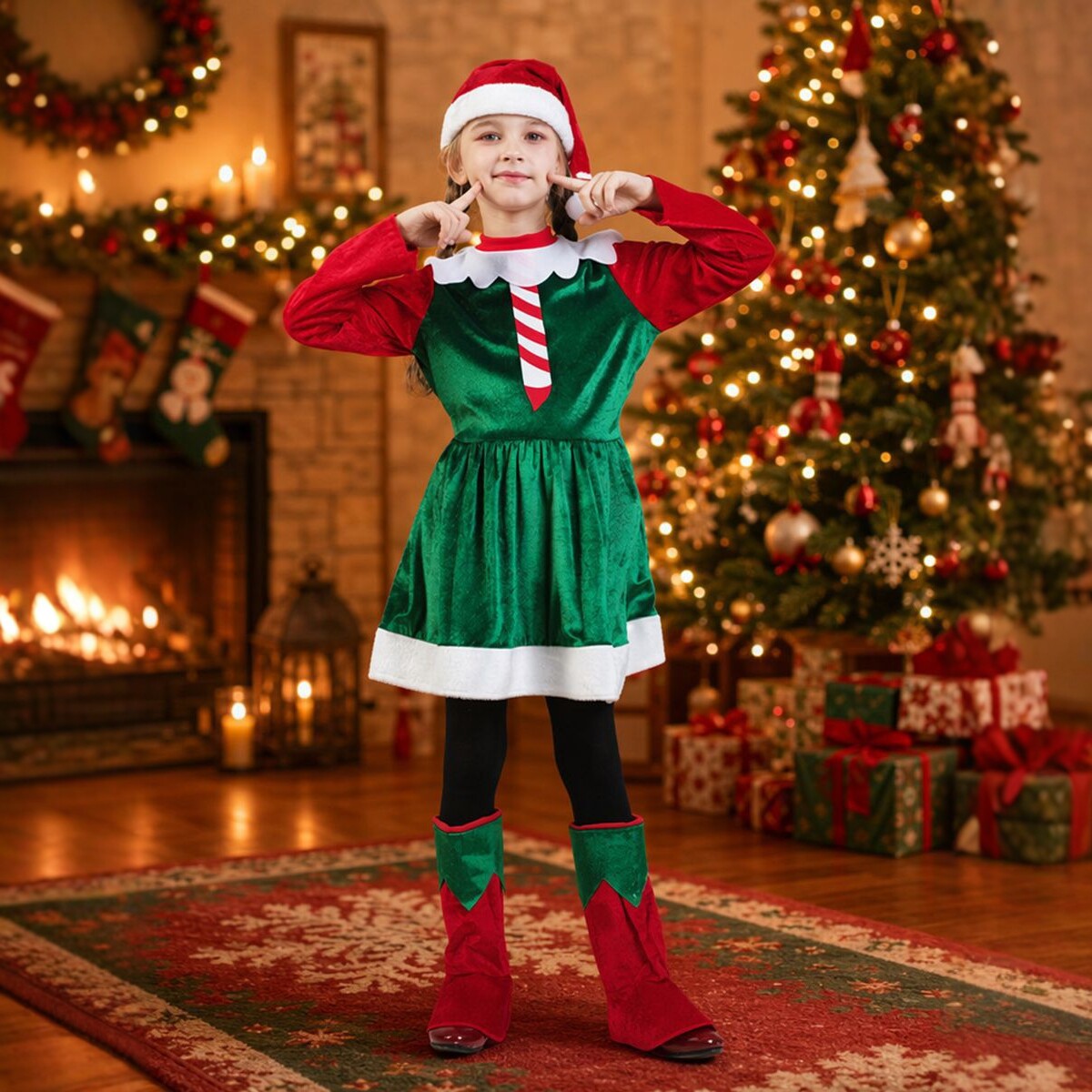 Déguisement de performance de l'Élef de Noël pour enfants