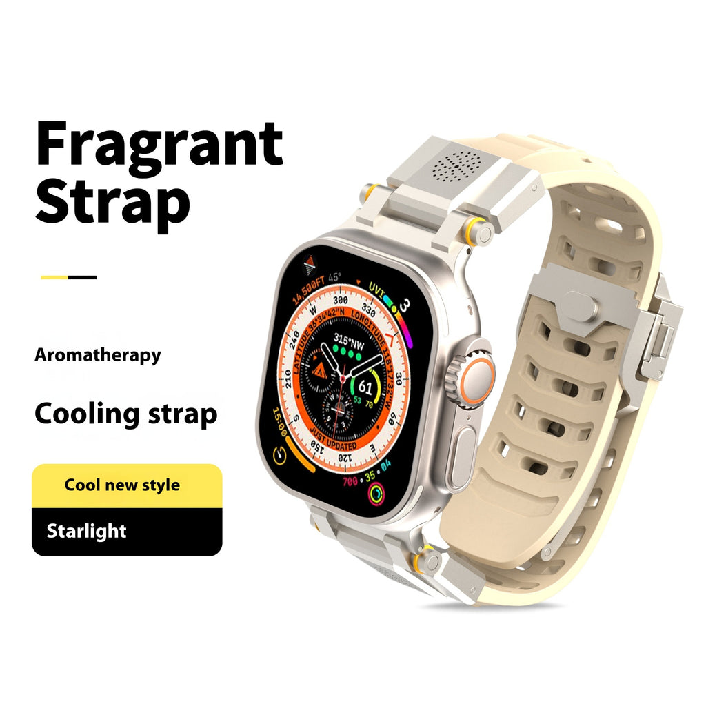 The metal comes with an aromatherapy watch band