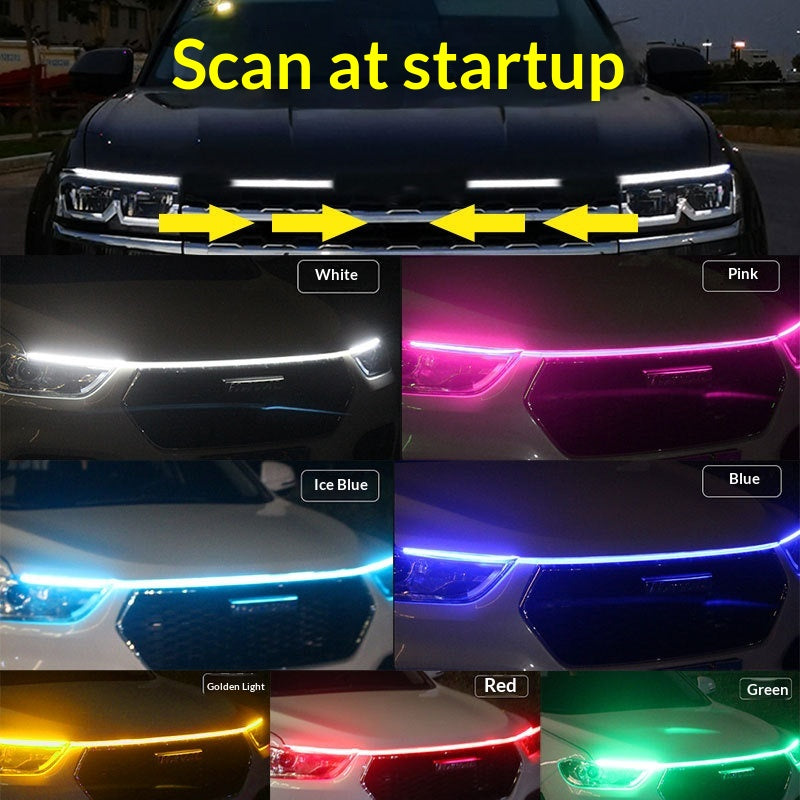 Highlight Start Up Scan Daytime Running Lights For Cars Dynamic LED Hood Light Bar