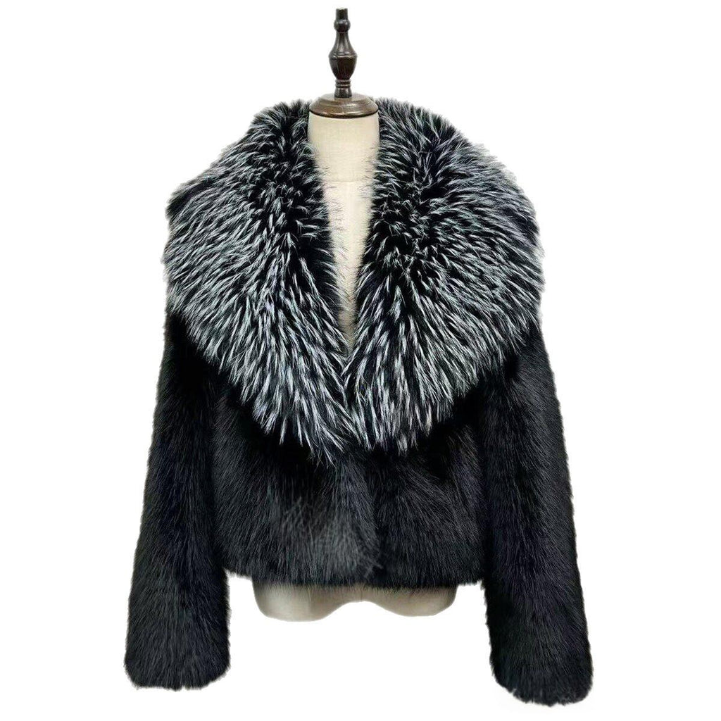 Manteau à fourrure courte et épaisse pour les femmes